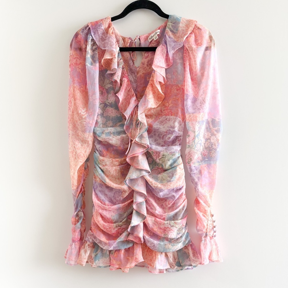 For Love And Lemons Gradiant Ruffle Dress